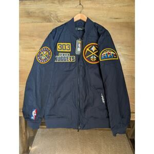 Pro Standard Denver Nuggets Area Code Jacket Mens XL Navy Lined Full-Zip NWT